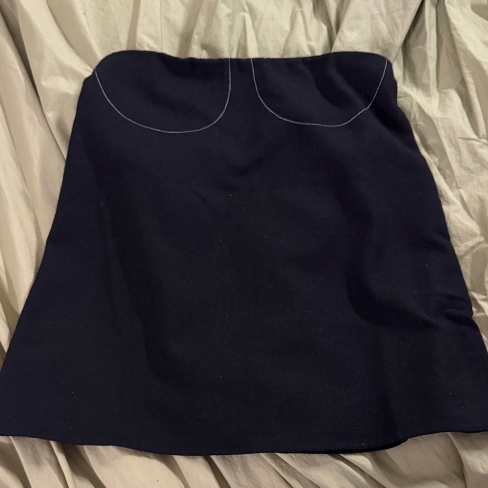 WeWoreWhat Black Strapless Bust-Detail Tube Top